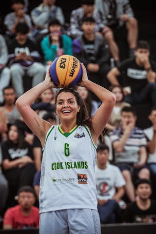 6 Meng Jie 梦洁 Li (CHN) - 7 Adoniah Lewis (COK) - Cook Islands v China, 2016 FIBA 3x3 World Championships - Women, Pool, 12 October 2016