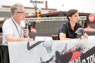 Todd Brandt and Ignacio Soriano during an opening press conference in Saskatoon, Canada on July 20, 2018.