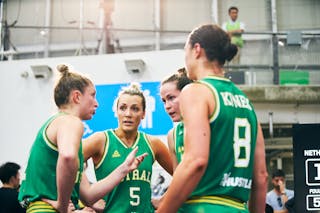 8 Alice Kunek (AUS) - 7 Keely Froling (AUS) - 5 Maddie Garrick (AUS) - 4 Bec Cole (AUS) - Game5_Final_Netherlands vs Australia