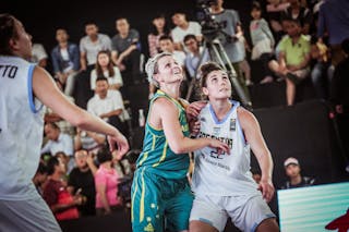 6 Jenni Screen (AUS) - 22 Natacha Perez (ARG) - Australia v Argentina, 2016 FIBA 3x3 World Championships - Women, Pool, 11 October 2016