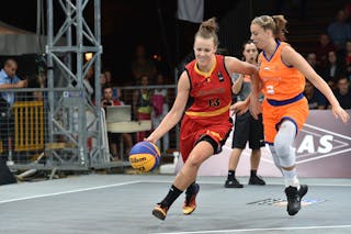 13 Laura Henket (BEL) - Netherlands v Belgium, 2016 FIBA 3x3 U18 European Championships - Women, Pool, 9 September 2016