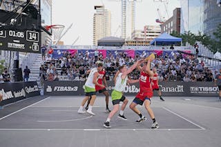 FIBA 3x3, World Tour 2021, Mtl, Can, Esplanade de la Place des Arts. Men Princeton vs. Omaha
