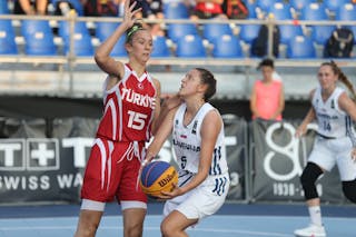 15 Işilay Eği̇n (TUR) - 5 Karin Kotar (SLO) - Fiba U18 Europe Cup Qualifier Bari Game 12: Slovenia vs Turkey 6-21