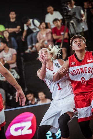 8 Nathasa Debby Christaline (INA) - 17 Fanny Kalumata (INA) - 1 Paulina Kuras (POL) - Poland v Indonesia, 2016 FIBA 3x3 World Championships - Women, Pool, 12 October 2016