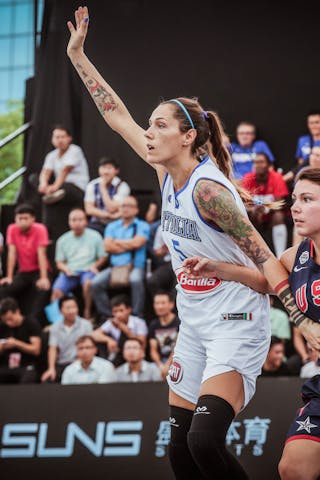 7 Natalie Romeo (USA) - 5 Marcella Filippi (ITA) - Italy v USA, 2016 FIBA 3x3 World Championships - Women, Pool, 11 October 2016