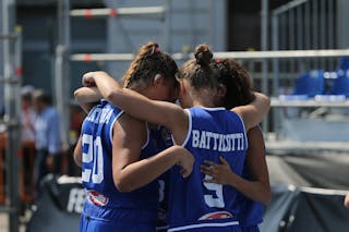 23 Giulia Bongiorno (ITA) - 20 Caterina Mattera (ITA) - 19 Carolina Salvestrini (ITA) - 9 Michela Battiloti (ITA) - Fiba U18 Europe Cup Qualifier Bari Game 21: Lithuania vs Italy 9-15