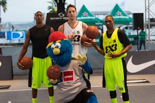 Michael Lieffers (Team Saskatoon), Deivy Gonzalez (San Cristobal), Devon Curry (NY Staten) at the San Juan Masters 10-11 August 2013 FIBA 3x3 World Tour, San Juan, Puerto Rico