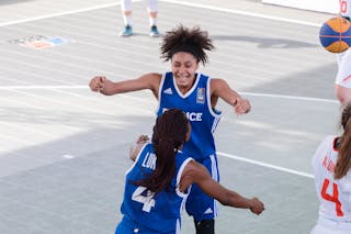 4 Johana Lukoki (FRA) - 9 Diene Diane (FRA) - Spain v France, 2016 FIBA 3x3 U18 World Championships - Women, Semi final, 5 June 2016