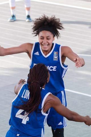 4 Johana Lukoki (FRA) - 9 Diene Diane (FRA) - Spain v France, 2016 FIBA 3x3 U18 World Championships - Women, Semi final, 5 June 2016