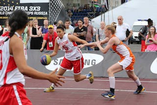 Houda Hamrouni in action for Tunisia at the 2014 FIBA 3x3 World Championships in Moscow, Russia