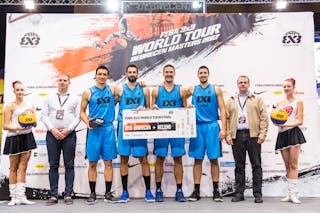 Prize ceremony with the winners of the FIBA 3x3 World Tour Debrecen Masters