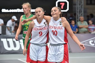 10 Sára Krumpholcová (CZE) - 9 Terezie Frgalová (CZE) - Czech Republic v Lithuania, 2016 FIBA 3x3 U18 European Championships - Women, Pool, 10 September 2016
