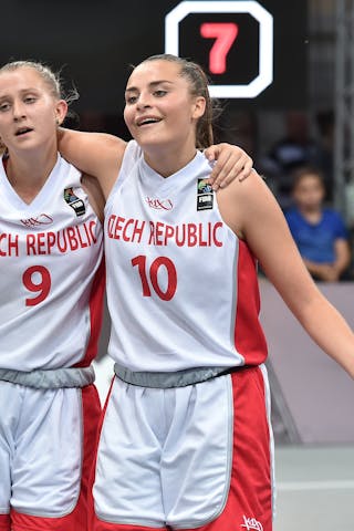 10 Sára Krumpholcová (CZE) - 9 Terezie Frgalová (CZE) - Czech Republic v Lithuania, 2016 FIBA 3x3 U18 European Championships - Women, Pool, 10 September 2016