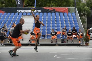 Warming up of the players, FIBA 3x3 World Tour Lausanne 2014, 29-30 August.