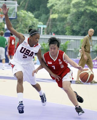 USA vs Singapore, Day 2 of the FIBA Basketball 3 on 3, during the Singapore 2010 Youth Olympic Games. 16/08/2010 Girls preliminary round. USA vs SIngapore, Day 2 of the FIBA Basketball 3 on 3, during the Singapore 2010 Youth Olympic Games. 16/08/2010 Girls preliminary round