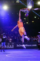 Dunk contest, player's dunk, FIBA 3x3 World Tour Lausanne 2014, Day 1, 29. August.