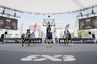 FIBA 3x3, World Tour 2021, Montréal, Canada, Esplanade de la Place des Arts. MEN Antwerp vs. Manila