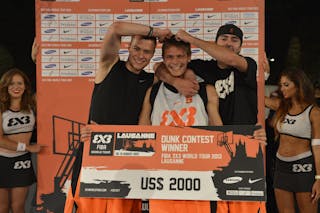 Dunk contest winner with check 2013 FIBA 3x3 World Tour Masters in Lausanne