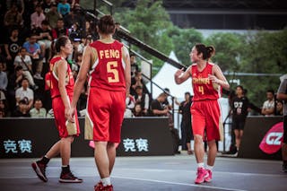 7 Fan Yang (CHN) - 4 Jindan Liu (CHN) - 5 Feng Yingying (CHN) - Cook Islands v China, 2016 FIBA 3x3 World Championships - Women, Pool, 12 October 2016