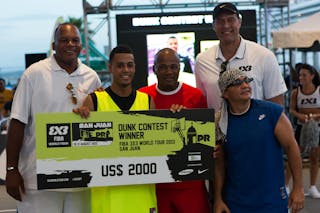 Dunk contest winner with Ortiz and Trinidad at the San Juan Masters 10-11 August 2013 FIBA 3x3 World Tour, San Juan, Puerto Rico. Day 2