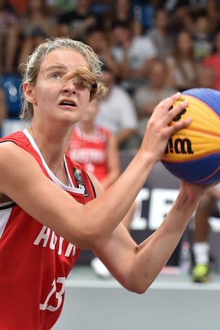 13 Simone Sill (AUT) - France v Austria, 2016 FIBA 3x3 U18 European Championships - Women, Pool, 10 September 2016