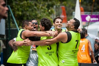 Team Sao Paulo celebrating the victory, FIBA 3x3 World Tour Rio de Janeiro 2014, Day 2, 28. September.