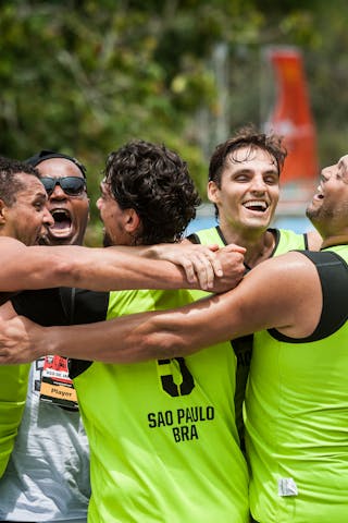 Team Sao Paulo celebrating the victory, FIBA 3x3 World Tour Rio de Janeiro 2014, Day 2, 28. September.