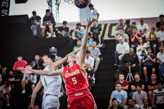 4 Johaana Bates (COK) - 5 Feng Yingying (CHN) - Cook Islands v China, 2016 FIBA 3x3 World Championships - Women, Pool, 12 October 2016