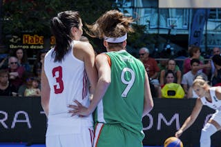 9 Grainne Dwyer (POL) - 3 Agnieszka Makowska (POL) - Poland v Ireland, 2016 FIBA 3x3 European Championships Qualifiers Andorra - Women, Pool, 25 June 2016
