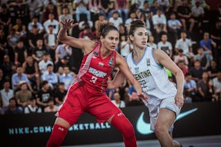 22 Natacha Perez (ARG) - 3 Petra Szabo (HUN) - Argentina v Hungary, 2016 FIBA 3x3 World Championships - Women, Pool, 13 October 2016