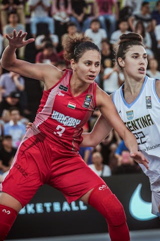 22 Natacha Perez (ARG) - 3 Petra Szabo (HUN) - Argentina v Hungary, 2016 FIBA 3x3 World Championships - Women, Pool, 13 October 2016