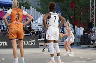 FIBA 3x3, World Tour 2021, Montréal, Canada, Esplanade de la Place des Arts. Women USA VS NETHERLAND