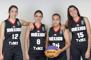 24 Paola Beltran (MEX) - 15 Laura Nunez (MEX) - 8 Nataly Gutierrez (MEX) - 12 Elena Martinez (MEX)