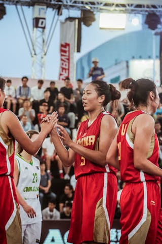 5 Feng Yingying (CHN) - 6 Meng Jie 梦洁 Li (CHN) - 7 Fan Yang (CHN) - Cook Islands v China, 2016 FIBA 3x3 World Championships - Women, Pool, 12 October 2016