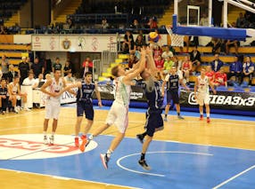 12 Hugo S Bartolomé (AND) - 7 Krisztofer Durázi (HUN) - Hungary v Andorra, 2016 FIBA 3x3 U18 European Championships Qualifiers Hungary - Men, Last 8, 17 July 2016