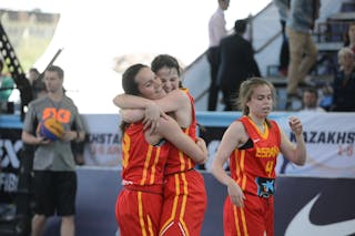 3 Naira Cáceres Martell (ESP) - 13 Laia Solé (ESP) - Hungary v Spain, 2016 FIBA 3x3 U18 World Championships - Women, Last 8, 5 June 2016