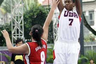 USA vs Singapore, Day 2 of the FIBA Basketball 3 on 3, during the Singapore 2010 Youth Olympic Games. 16/08/2010 Girls preliminary round. USA vs SIngapore, Day 2 of the FIBA Basketball 3 on 3, during the Singapore 2010 Youth Olympic Games. 16/08/2010 Girls preliminary round