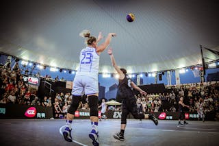 8 Breana Jones (NZL) - 23 Ganna Zarytska (UKR) - Ukraine v New Zealand, 2016 FIBA 3x3 World Championships - Women, Pool, 12 October 2016