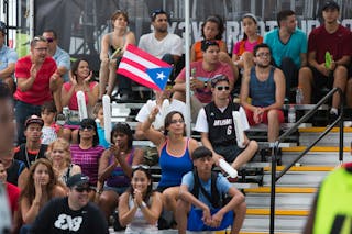 With Puerto Rican flags at the San Juan Masters 10-11 August 2013 FIBA 3x3 World Tour, San Juan, Puerto Rico. Day 2