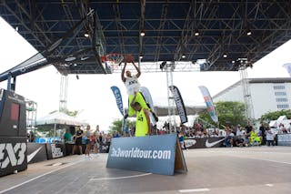 Over the A board at the San Juan Masters 10-11 August 2013 FIBA 3x3 World Tour, San Juan, Puerto Rico. Day 2