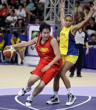 Brazil vs China, Day 4 of the FIBA Basketball 3 on 3, during the Singapore 2010 Youth Olympic Games. 18/08/2010 Boys/Girls preliminary round.