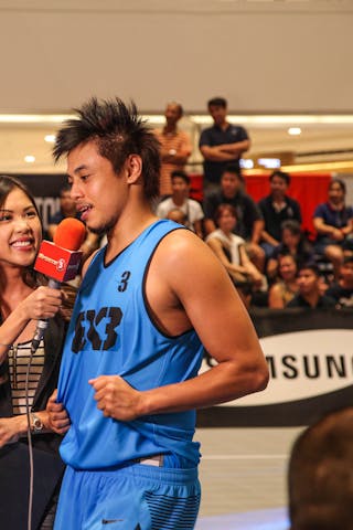 #3 Romeo Terrence Bill giving an interview, Team Manila West, 2014 World Tour Manila, 3x3, 20. July.
