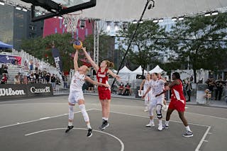 FIBA 3x3, World Tour 2021, Montréal, Canada, Esplanade de la Place des Arts. Women POLAND VS CANADA