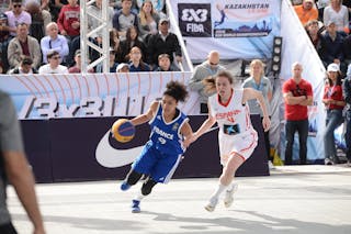 4 Lucia Alonso (ESP) - 9 Diene Diane (FRA) - Spain v France, 2016 FIBA 3x3 U18 World Championships - Women, Semi final, 5 June 2016