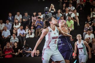 12 Patricia Vicente (AND) - 3 Petra Szabo (HUN) - Hungary v Andorra, 2016 FIBA 3x3 World Championships - Women, Pool, 11 October 2016