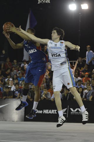 #11 Lucas Gargallo. Team Argentina vs #11 Yao-Delon Olivier. Team France. 2013 FIBA 3x3 U18 World Championships. 3x3 Game.