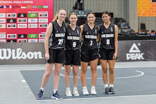 6 Aliyah Newton (NZL) - 7 Tia Pavihi (NZL) - 8 Olivia Lassey (NZL) - 25 Zoe Richardson (NZL)