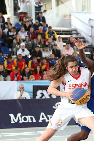 14 Sarah Shematsi (FRA) - 10 Paula Ginzo (ESP) - Spain v France, 2016 FIBA 3x3 U18 World Championships - Women, Semi final, 5 June 2016