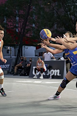 FIBA 3x3, World Tour 2021, Montréal, Canada, Esplanade de la Place des Arts. Women SPAIN VS MONGOLIA