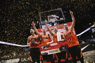 Team Novi Sad celebrating the victory, winner of the FIBA 3x3 World Tour Tokyo Final 2014, 11-12 october